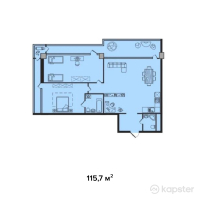 ЖК Эксклюзив — 3-ком 115,7 м² (от 57 850 000 тг)