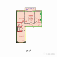 ЖК Sana — 3-ком 71 м² (от 26 270 000 тг)