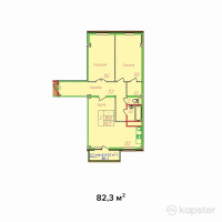 ЖК Sana — 2-ком 82,3 м² (от 30 451 000 тг)