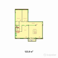 ЖК Sana — 3-ком 123,9 м² (от 45 843 000 тг)