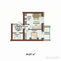 ЖК Atlant — 2-ком 44,9 м² (от 15 031 450 тг)