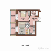 ЖК Atlant — 2-ком 46,2 м² (от 15 483 700 тг)