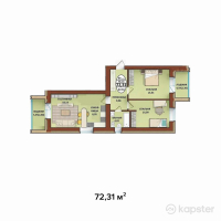 ЖК Atlant — 3-ком 72,3 м² (от 24 223 850 тг)
