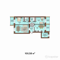 ЖК Atlant — 3-ком 100,6 м² (от 33 694 300 тг)