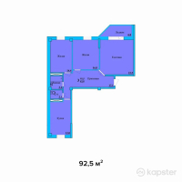 ЖК Радужный квартал — 3-ком 92,5 м² (от 24 050 000 тг)