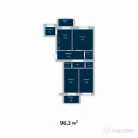 ЖК Аружан — 4-ком 98,3 м² (от 29 981 500 тг)