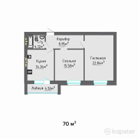 ЖК Жана Орда — 2-ком 70 м² (от 17 500 000 тг)