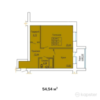 ЖК Кеменгер — 1-ком 54,5 м² (от 14 725 800 тг)