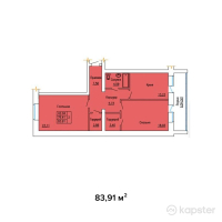 ЖК Кеменгер — 2-ком 83,9 м² (от 22 655 700 тг)