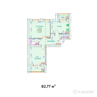 ЖК Da Vinci — 2-ком 82,8 м² (от 39 729 600 тг)
