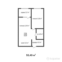 ЖК Панорама парк — 1-ком 55,5 м² (от 19 976 400 тг)