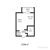 ЖК Тениз — 1-ком 27,9 м² (от 9 216 900 тг)