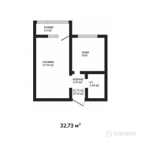 ЖК Тениз — 1-ком 32,7 м² (от 10 800 900 тг)