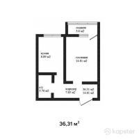 ЖК Тениз — 1-ком 36,3 м² (от 11 982 300 тг)