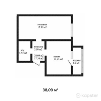 ЖК Тениз — 1-ком 38,1 м² (от 12 569 700 тг)