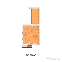 ЖК Тениз — 2-ком 55,6 м² (от 18 331 500 тг)