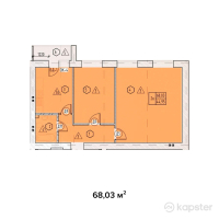 ЖК Тениз — 2-ком 68 м² (от 22 449 900 тг)