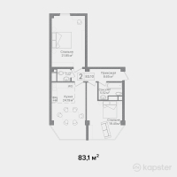 ЖК Arnau 2.0 — 3-ком 83,1 м² (от 24 223 650 тг)