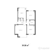 КГ Yassy Eco Village — 3-ком 91,2 м² (от 36 472 000 тг)