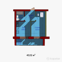 ЖК Family House — 1-ком 43,1 м² (от 9 486 400 тг)