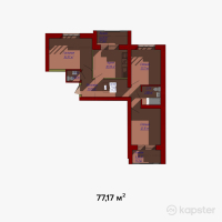 ЖК Family House — 3-ком 77,2 м² (от 16 977 400 тг)