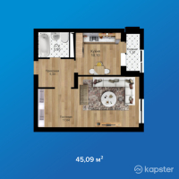 ЖК Royal House — 1-ком 45,1 м² (от 12 625 200 тг)