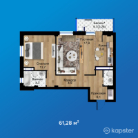 ЖК Royal House — 2-ком 61,3 м² (от 17 158 400 тг)