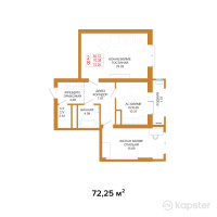 ЖК Apple Residence — 2-ком 72,3 м² (от 57 077 500 тг)