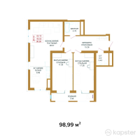 ЖК Apple Residence — 3-ком 99 м² (от 78 202 100 тг)