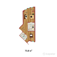 ЖК Солнечная Долина — 2-ком 73,8 м² (null)