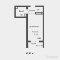 ЖК Alma City — 1-ком 27,5 м² (null)