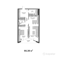 ЖК Belle View — 2-ком 66,4 м² (от 99 570 000 тг)
