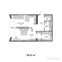 ЖК Belle View — 2-ком 78,5 м² (от 117 705 000 тг)