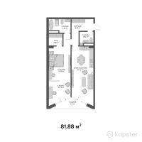 ЖК Belle View — 2-ком 81,9 м² (от 122 820 000 тг)
