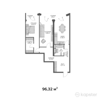 ЖК Belle View — 2-ком 96,3 м² (от 144 480 000 тг)