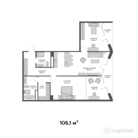 ЖК Belle View — 3-ком 106,1 м² (от 159 150 000 тг)
