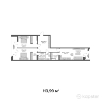 ЖК Belle View — 3-ком 114 м² (от 170 985 000 тг)