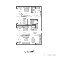 ЖК Belle View — 4-ком 127,1 м² (от 190 620 000 тг)