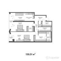 ЖК Belle View — 3-ком 139,5 м² (от 209 265 000 тг)