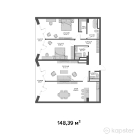 ЖК Belle View — 4-ком 148,4 м² (от 222 585 000 тг)