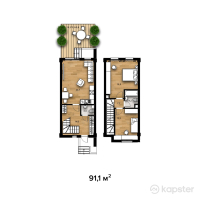 ЖК Miras Hills — 3-ком 91,1 м² (от 58 759 500 тг)