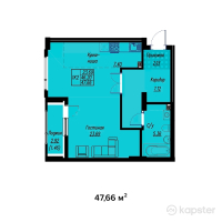 ЖК Arti7 — 1-ком 47,7 м² (от 21 923 600 тг)