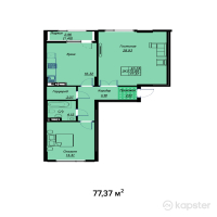 ЖК Arti7 — 2-ком 77,4 м² (от 35 590 200 тг)