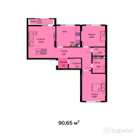 ЖК Arti7 — 3-ком 90,7 м² (от 41 699 000 тг)
