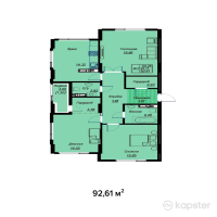 ЖК Arti7 — 3-ком 92,6 м² (от 42 600 600 тг)