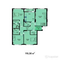 ЖК Arti7 — 4-ком 119,4 м² (от 54 914 800 тг)