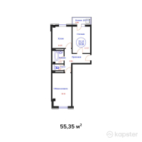 ЖК Onyx Comfort — 2-ком 55,4 м² (от 17 712 000 тг)