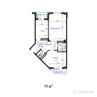 ЖК Onyx Comfort — 2-ком 71 м² (от 22 720 000 тг)
