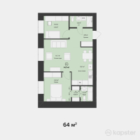 ЖК Dezi Park — 3-ком 64 м² (от 22 400 000 тг)