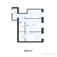 ЖК Novopolis — 2-ком 68,6 м² (от 24 013 500 тг)